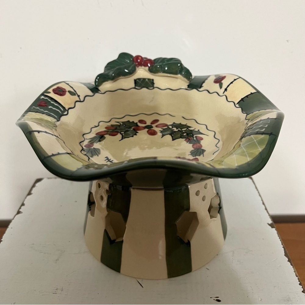 Crazy Mountain Christmas Holly Berry Votive Candle Holder‎ Tart Warmer 2002